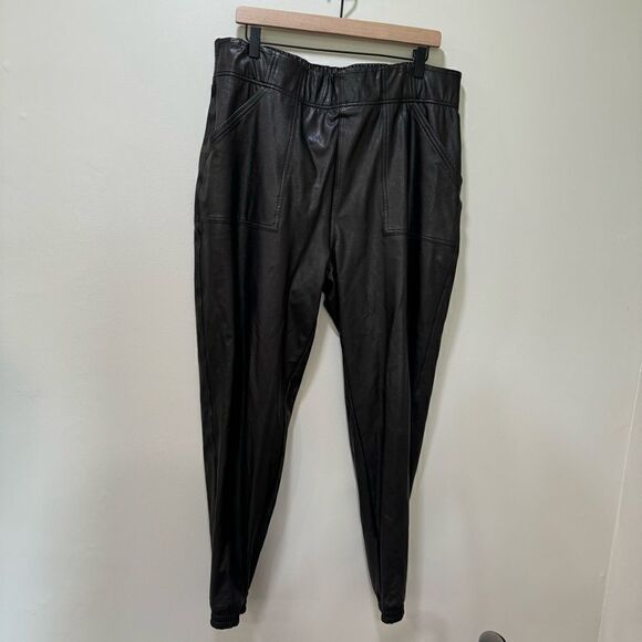 Spanx Leather Like Joggers Pants sz 1X - Picture 5 of 10